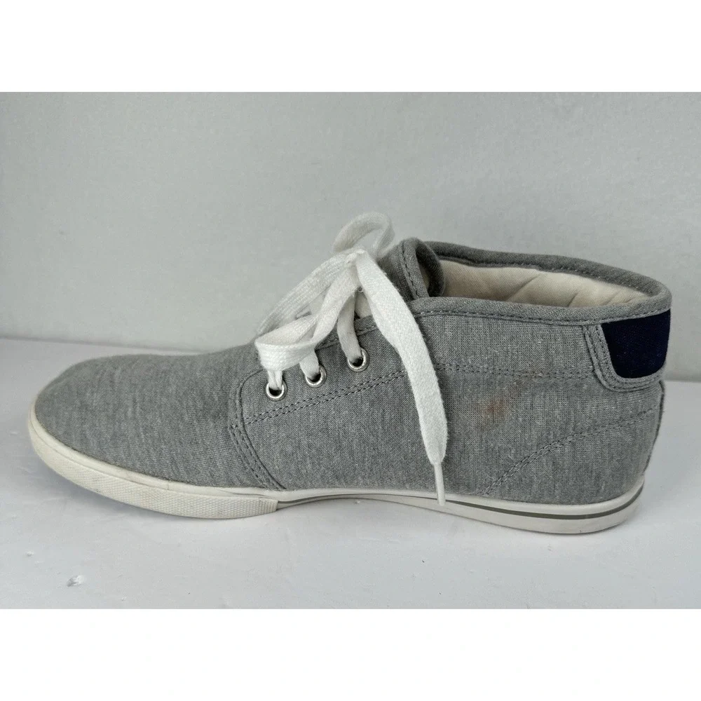 Lacoste Ampthill GRV2 Sneakers Men's 8.5 Gray‎ Canvas Mid Top Shoes Casual Logo
